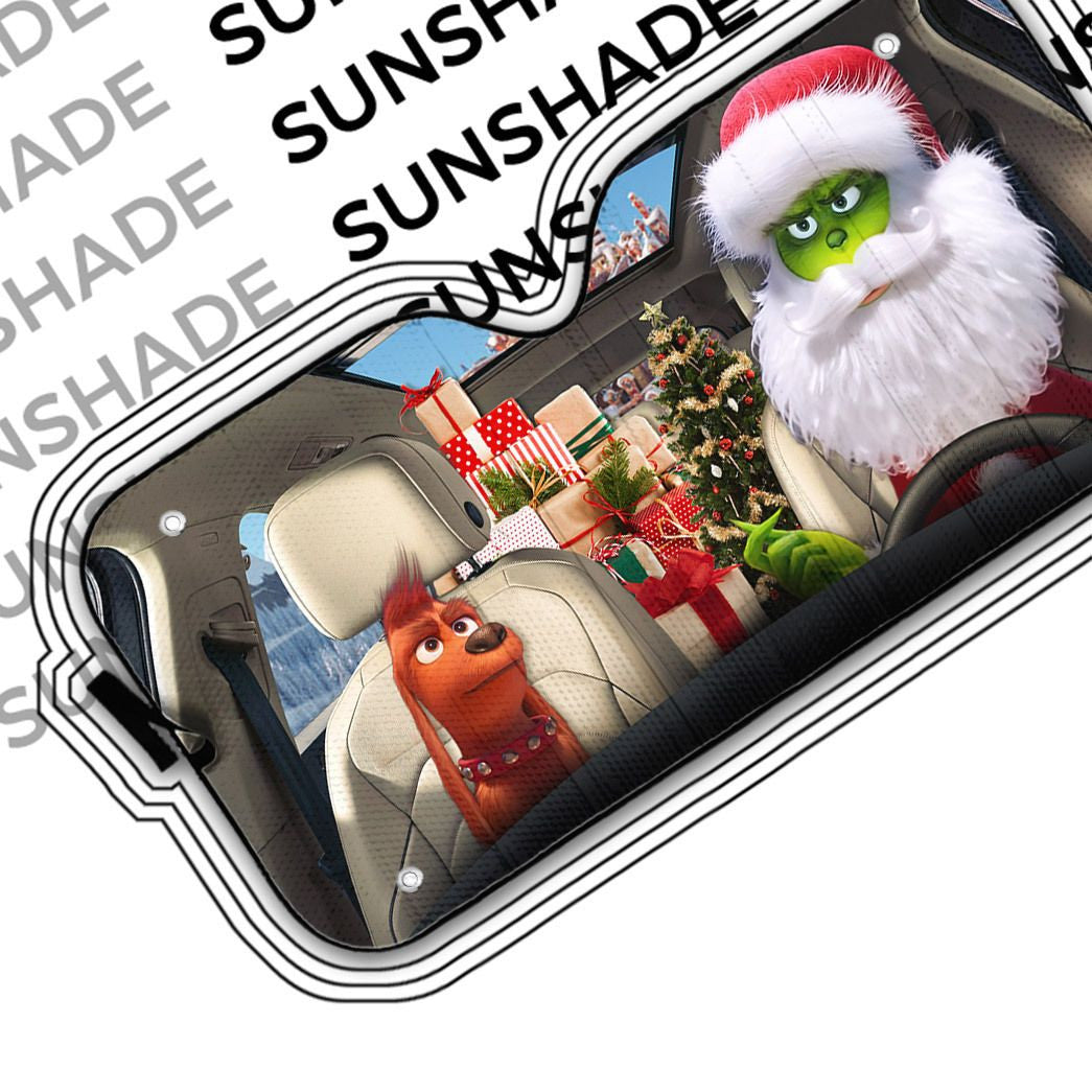Gearhumans 3D Max The Dog And Green Grin Ver Santa Custom Car Auto Sunshade