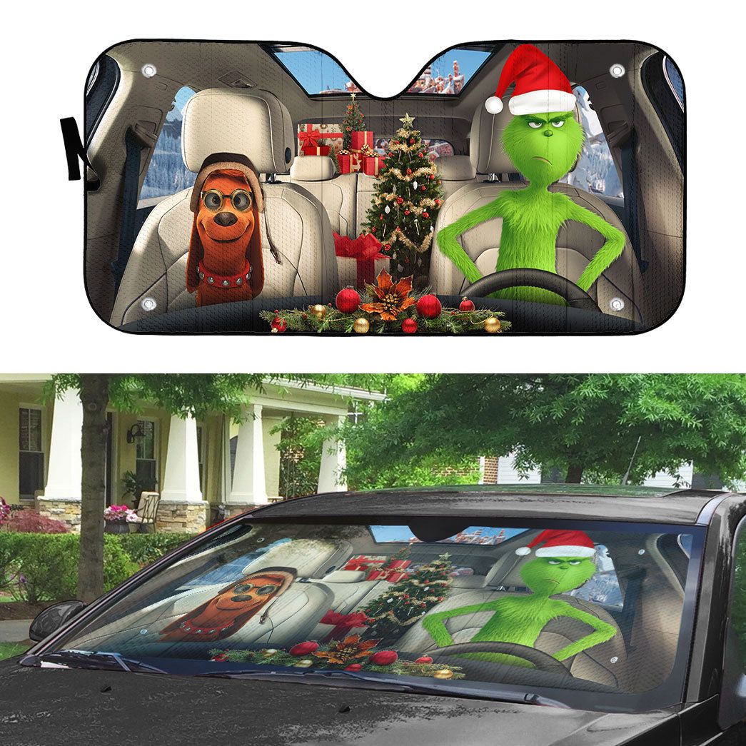 Gearhumans 3D Max The Dog And Grinch Ver 1 Custom Car Auto Sunshade