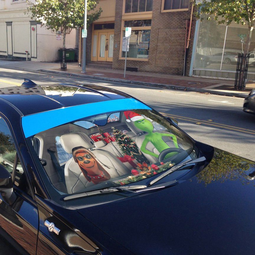 Gearhumans 3D Max The Dog And Grinch Ver 1 Custom Car Auto Sunshade