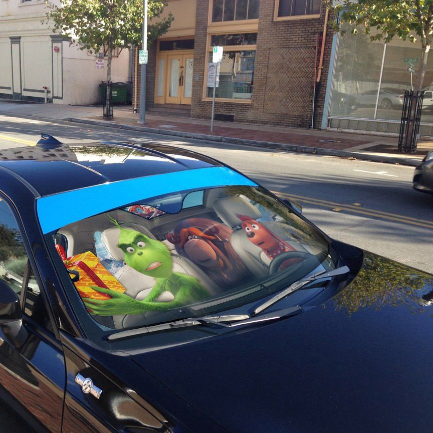 Gearhumans 3D Max The Dog And Grinch Ver 2 Custom Car Auto Sunshade