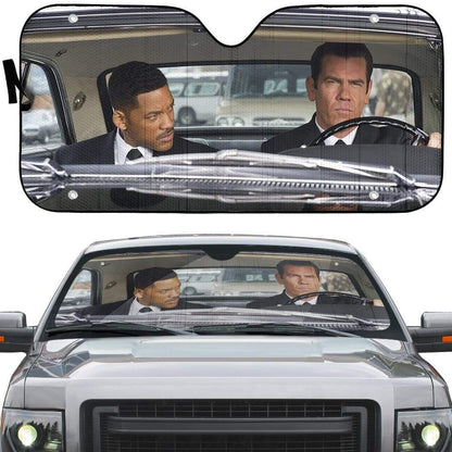 Gearhumans 3D Men In Black Custom Car Auto Sunshade