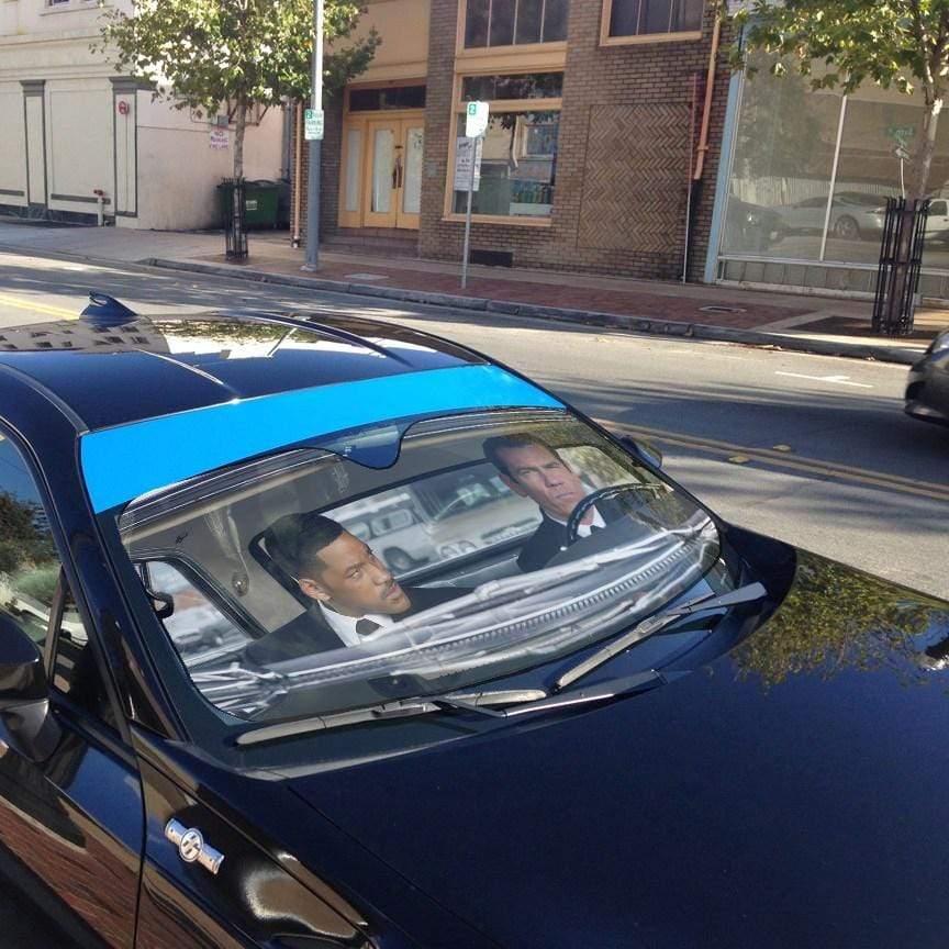 Gearhumans 3D Men In Black Custom Car Auto Sunshade