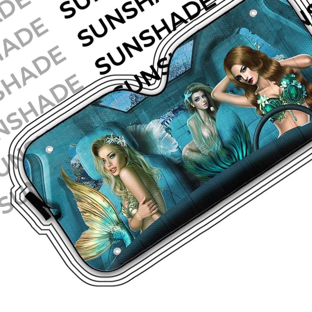 Gearhumans 3D Mermaid Custom Car Auto Sunshade