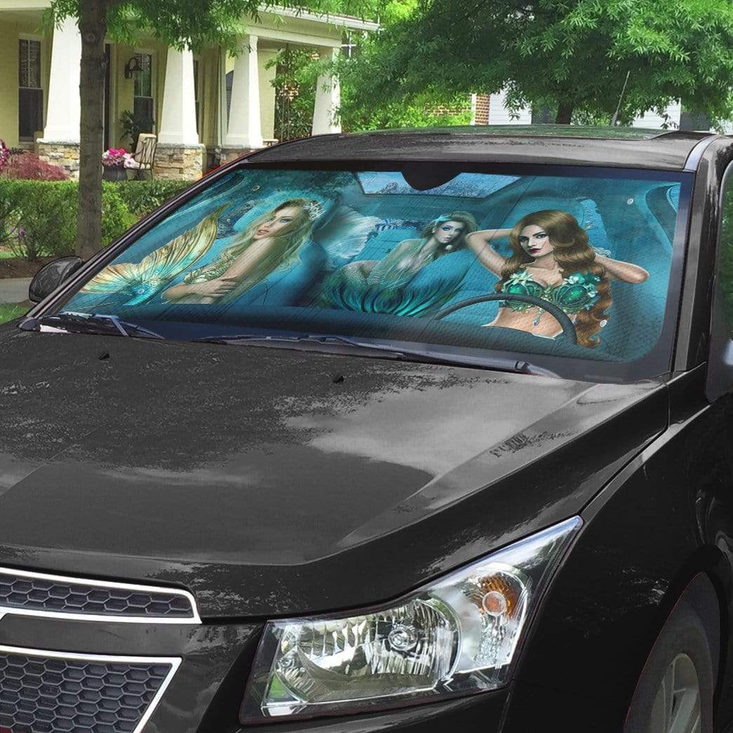 Gearhumans 3D Mermaid Custom Car Auto Sunshade