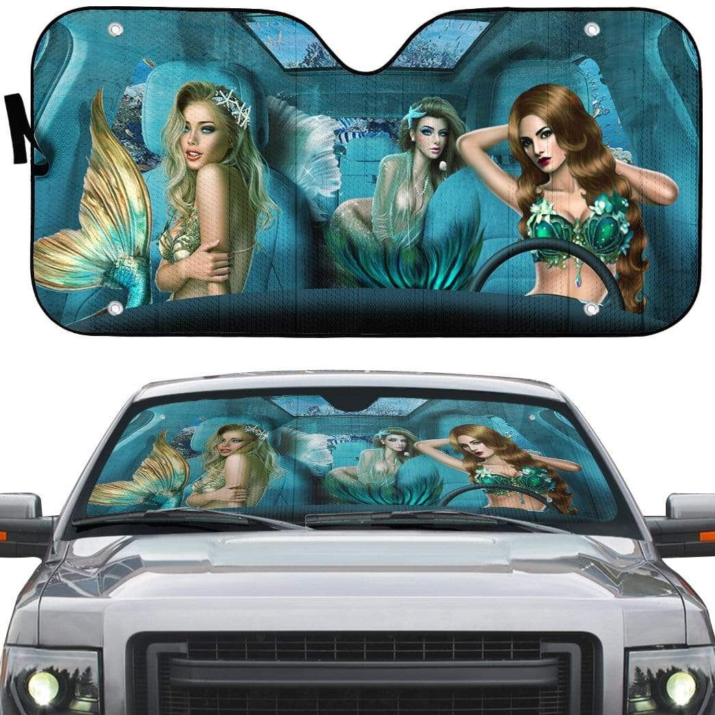 Gearhumans 3D Mermaid Custom Car Auto Sunshade
