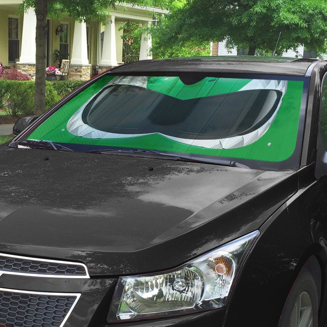 Gearhumans 3D Mighty Morphin Green Power Ranger Helmet Custom Car Auto Sunshade