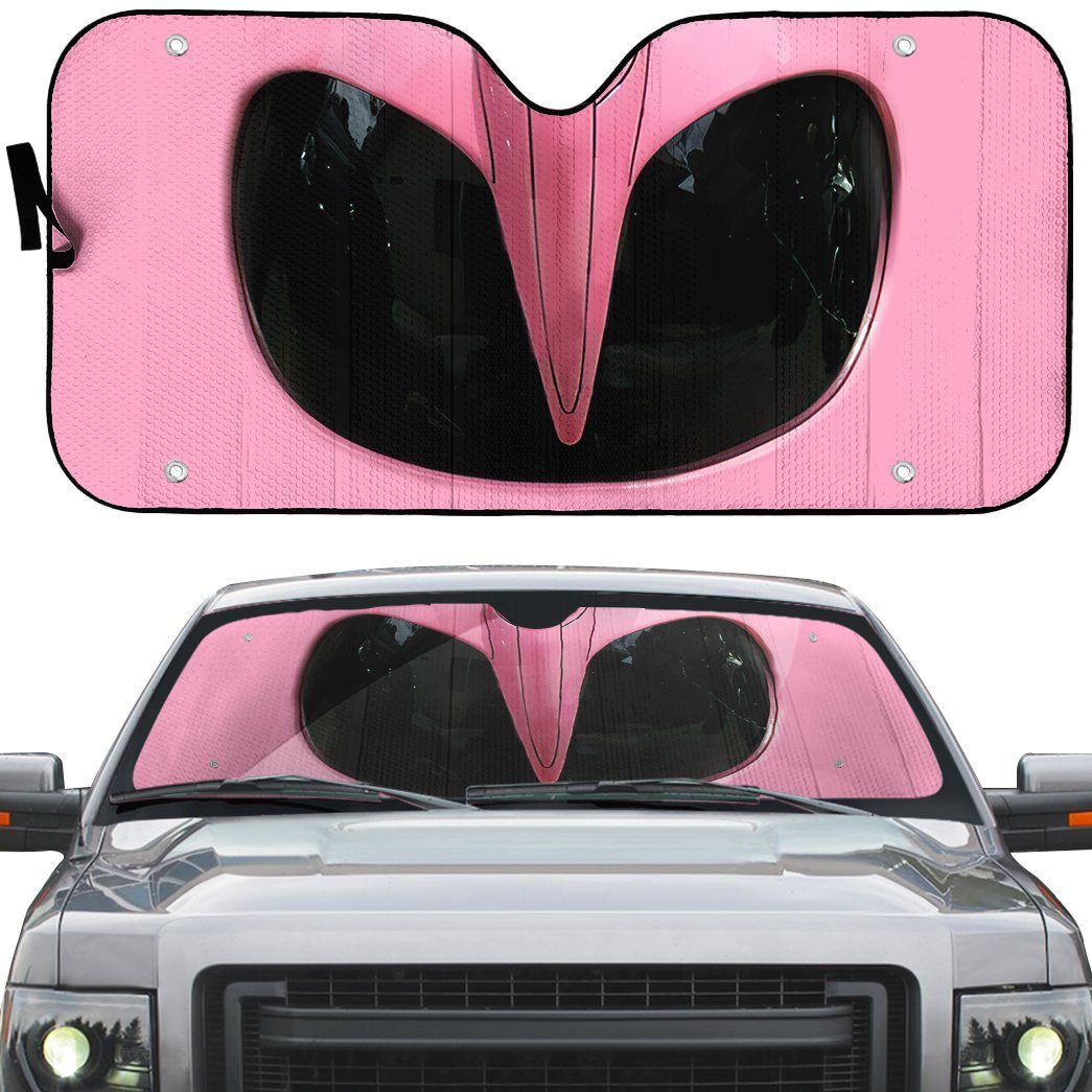 Gearhumans 3D Mighty Morphin Pink Power Ranger Helmet Custom Car Auto Sunshade