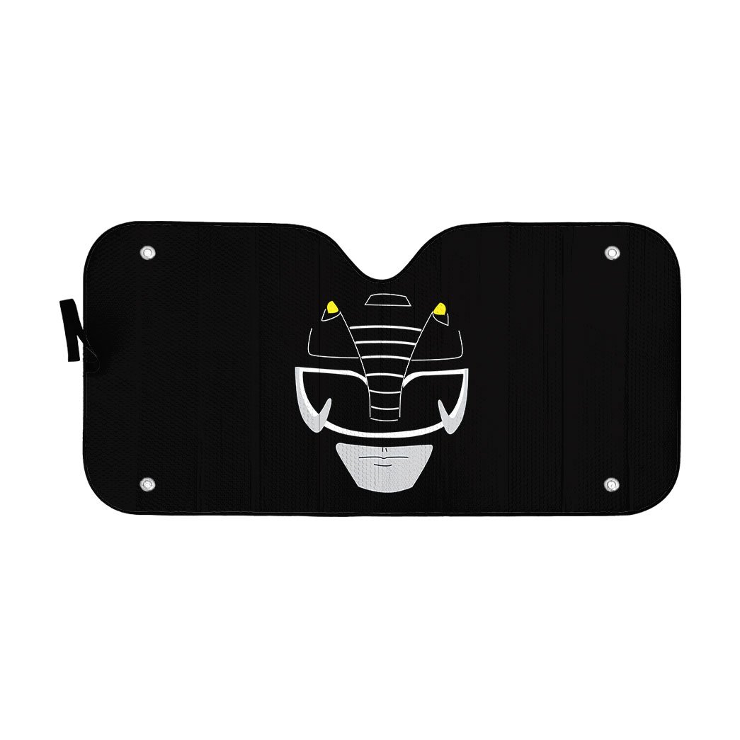Gearhumans 3D Mighty Morphin Power Rangers Black Ranger Custom Car Auto Sunshade