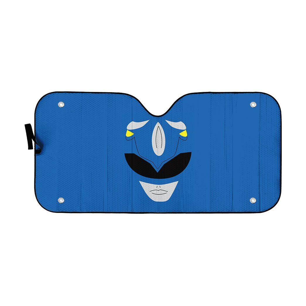 Gearhumans 3D Mighty Morphin Power Rangers Blue Ranger Custom Car Auto Sunshade