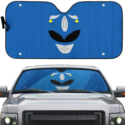 Gearhumans 3D Mighty Morphin Power Rangers Blue Ranger Custom Car Auto Sunshade