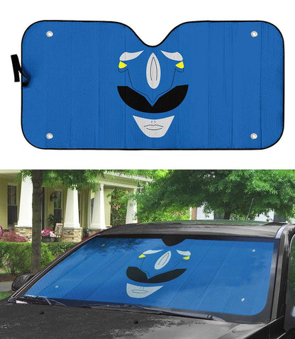Gearhumans 3D Mighty Morphin Power Rangers Blue Ranger Custom Car Auto Sunshade