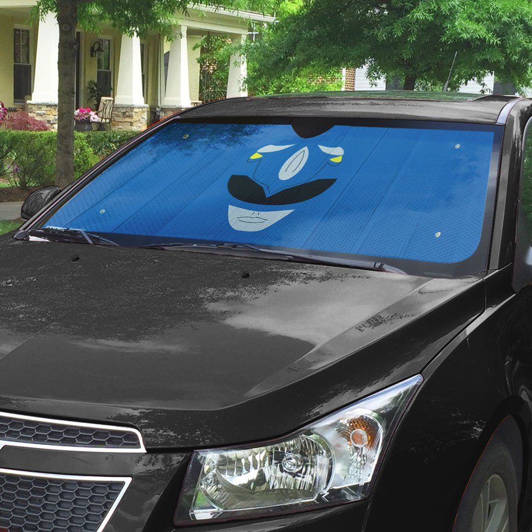 Gearhumans 3D Mighty Morphin Power Rangers Blue Ranger Custom Car Auto Sunshade