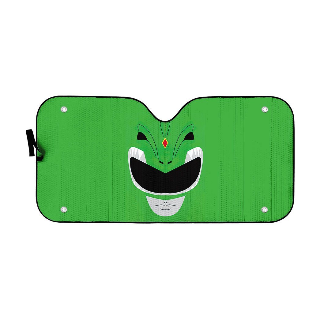 Gearhumans 3D Mighty Morphin Power Rangers Green Ranger Custom Car Auto Sunshade
