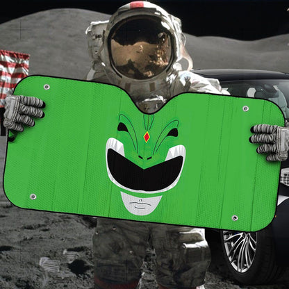 Gearhumans 3D Mighty Morphin Power Rangers Green Ranger Custom Car Auto Sunshade