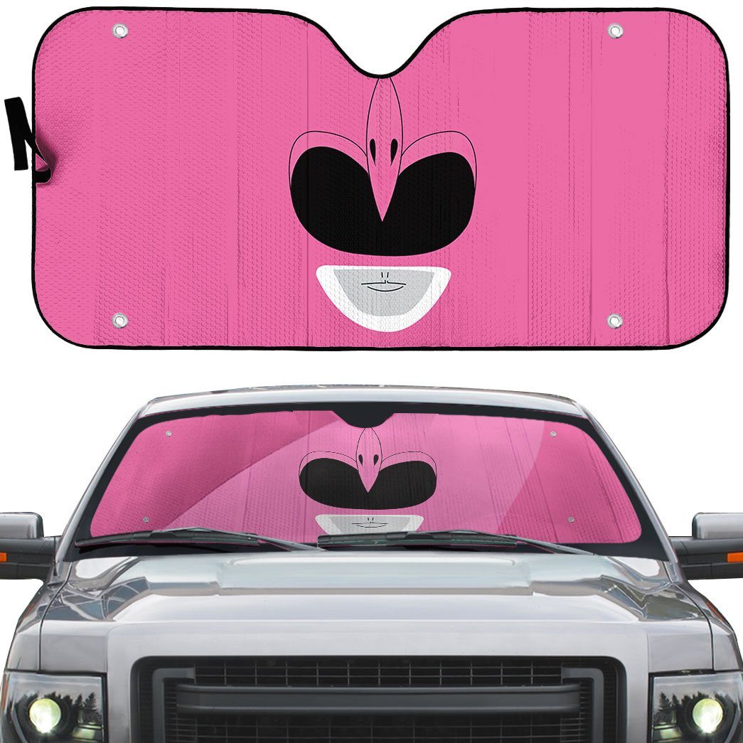 Gearhumans 3D Mighty Morphin Power Rangers Pink Ranger Custom Car Auto Sunshade