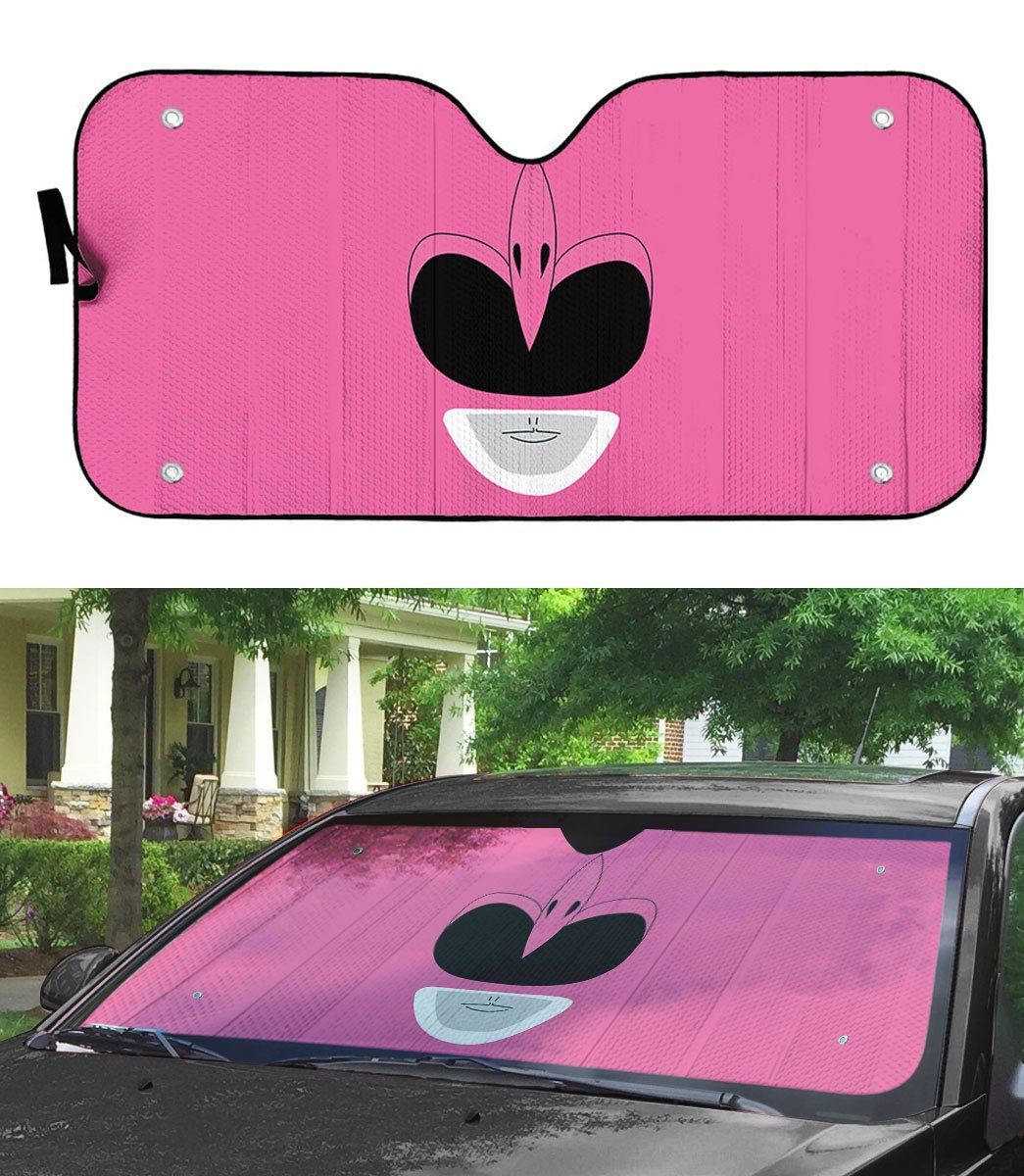 Gearhumans 3D Mighty Morphin Power Rangers Pink Ranger Custom Car Auto Sunshade