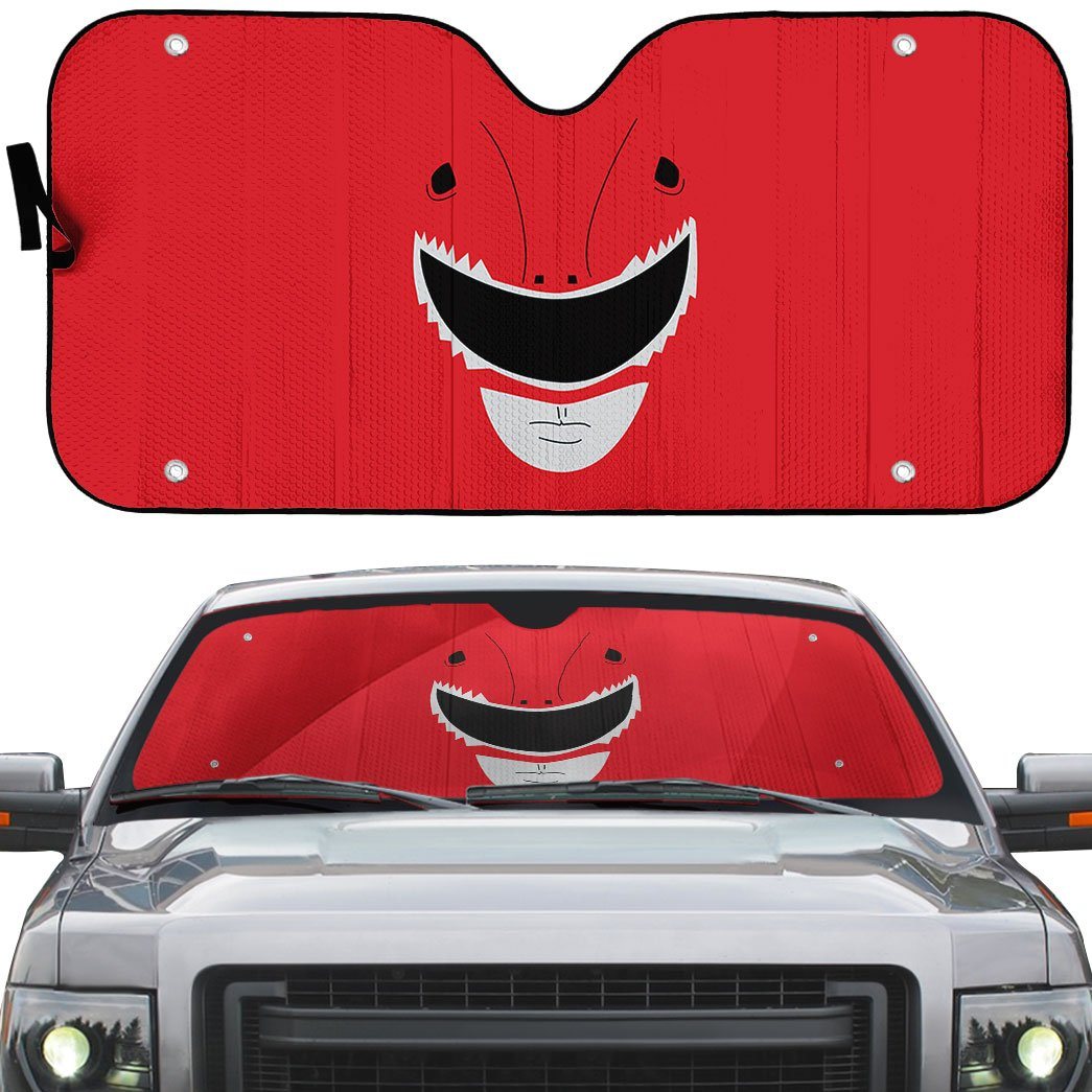 Gearhumans 3D Mighty Morphin Power Rangers Red Ranger Custom Car Auto Sunshade
