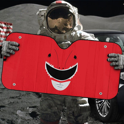 Gearhumans 3D Mighty Morphin Power Rangers Red Ranger Custom Car Auto Sunshade