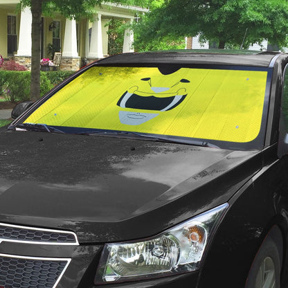Gearhumans 3D Mighty Morphin Power Rangers Yellow Ranger Custom Car Auto Sunshade