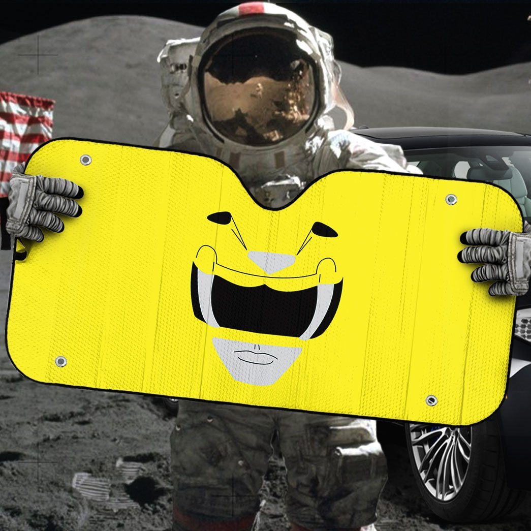 Gearhumans 3D Mighty Morphin Power Rangers Yellow Ranger Custom Car Auto Sunshade