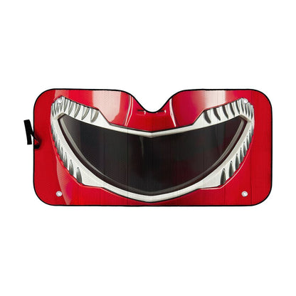 Gearhumans 3D Mighty Morphin Red Power Ranger Helmet Custom Car Auto Sunshade