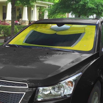 Gearhumans 3D Mighty Morphin Yellow Power Ranger Helmet Custom Car Auto Sunshade