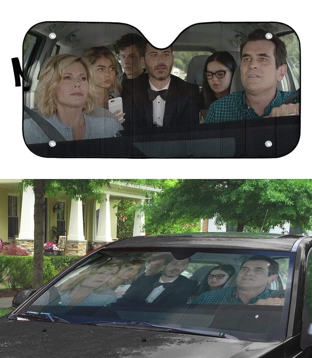 Gearhumans 3D Modern Family Jimmy Kimmel Custom Car Auto Sunshade