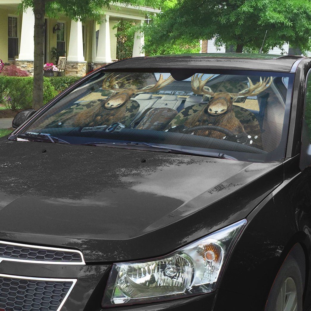 Gearhumans 3D Moose Custom Car Auto Sunshade