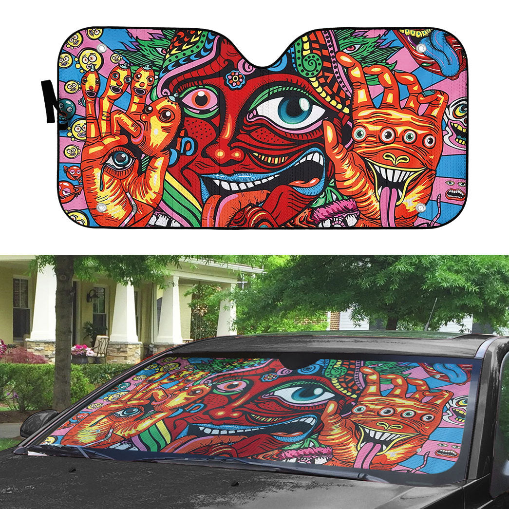 Gearhumans 3D Mysterious Hippie Custom Sunshade
