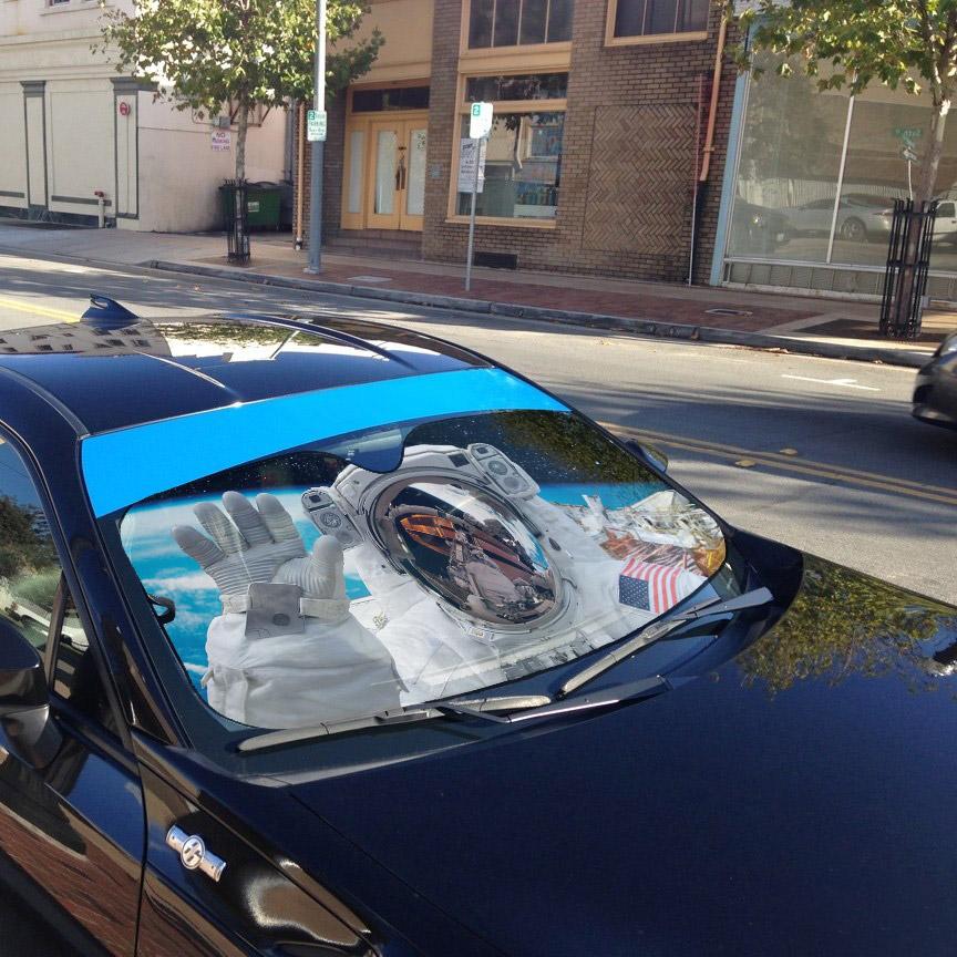 Gearhumans 3D NASA Astronaut Custom Car Auto Sunshade