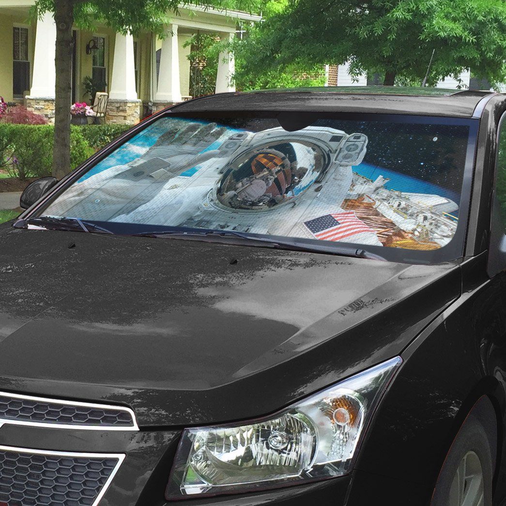 Gearhumans 3D NASA Astronaut Custom Car Auto Sunshade