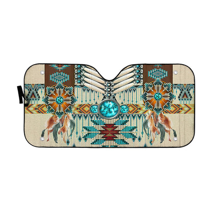 Gearhumans 3D Native American Pattern Car Auto Sunshade