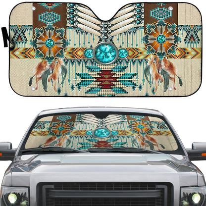 Gearhumans 3D Native American Pattern Car Auto Sunshade