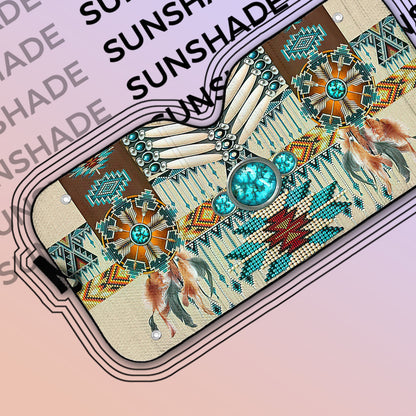 Gearhumans 3D Native American Pattern Car Auto Sunshade