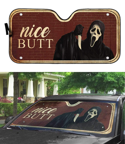 Gearhumans 3D Nice Butt Scream Halloween Custom Car Auto Sunshade