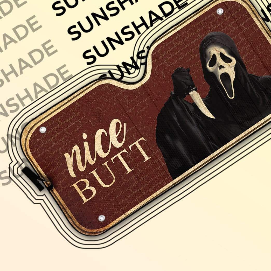 Gearhumans 3D Nice Butt Scream Halloween Custom Car Auto Sunshade