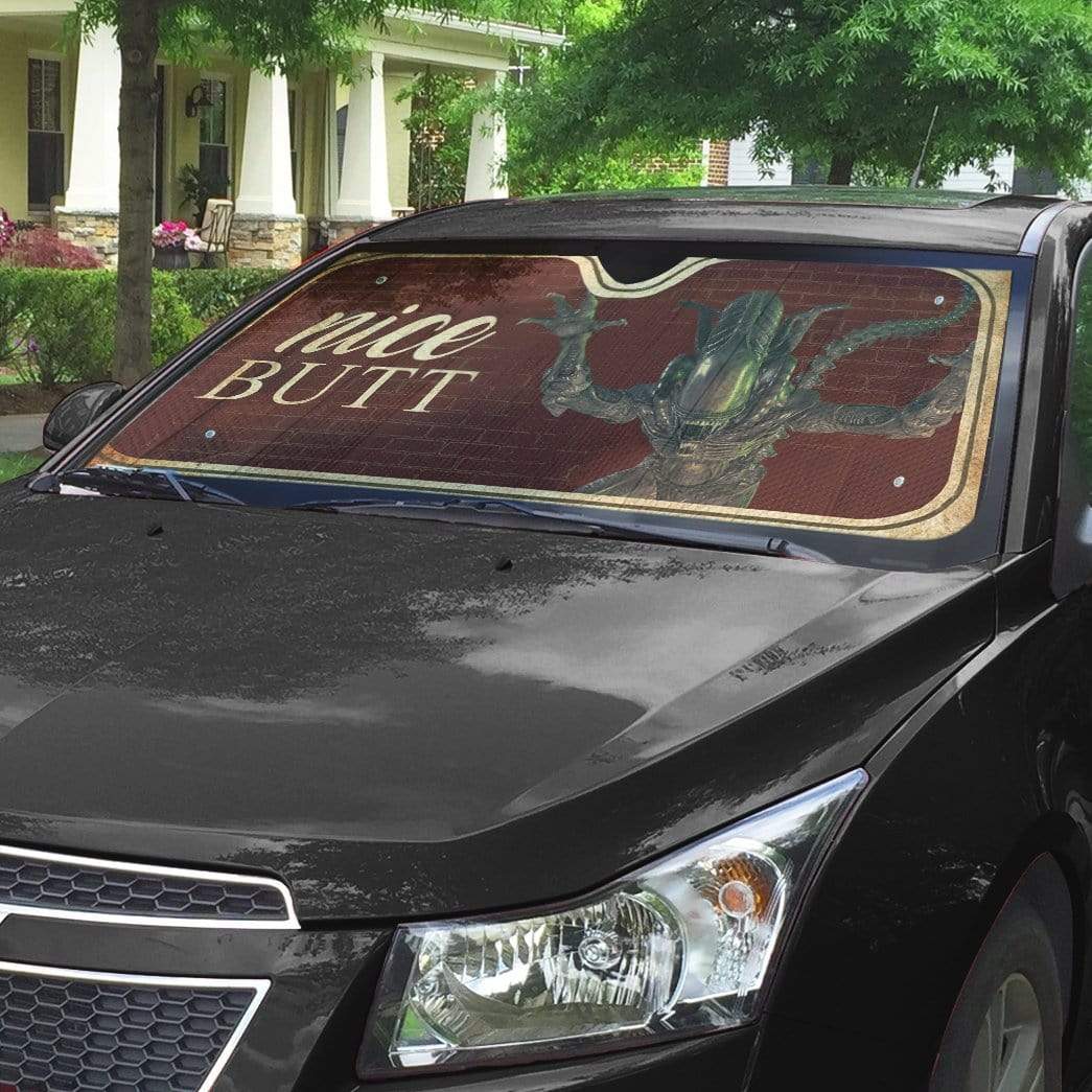 Gearhumans 3D Nice Butt Xenomorph Halloween Custom Car Auto Sunshade