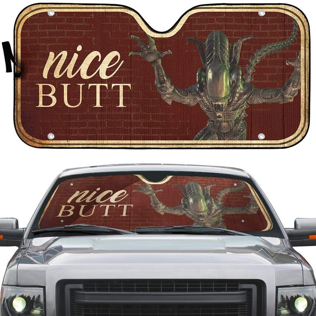 Gearhumans 3D Nice Butt Xenomorph Halloween Custom Car Auto Sunshade