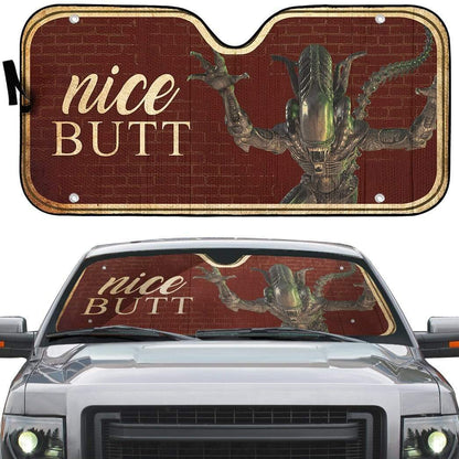 Gearhumans 3D Nice Butt Xenomorph Halloween Custom Car Auto Sunshade