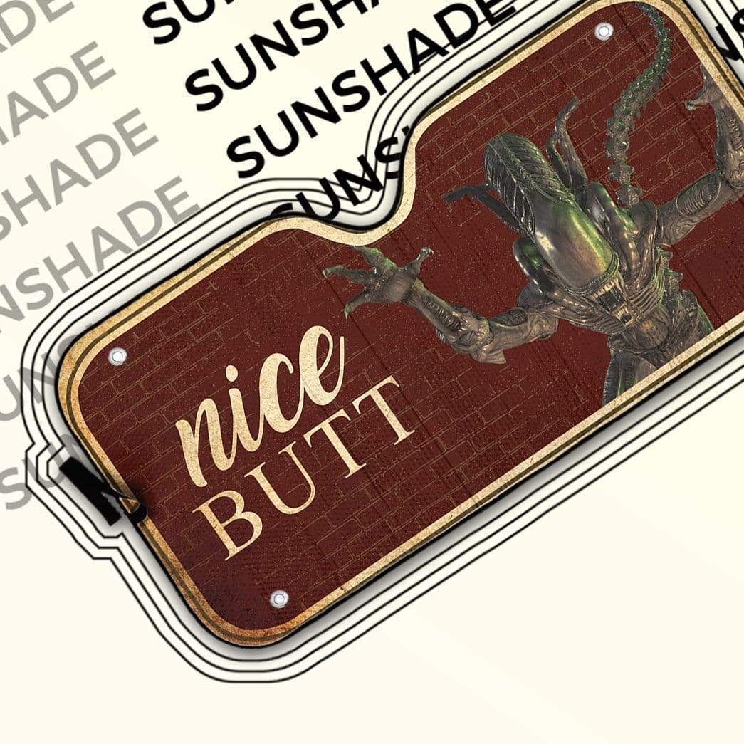 Gearhumans 3D Nice Butt Xenomorph Halloween Custom Car Auto Sunshade