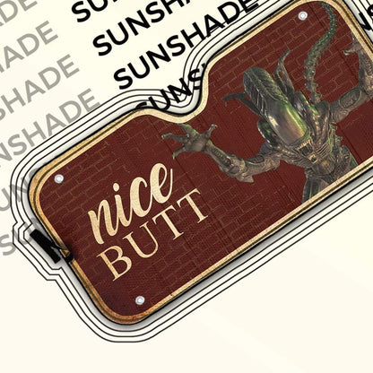 Gearhumans 3D Nice Butt Xenomorph Halloween Custom Car Auto Sunshade