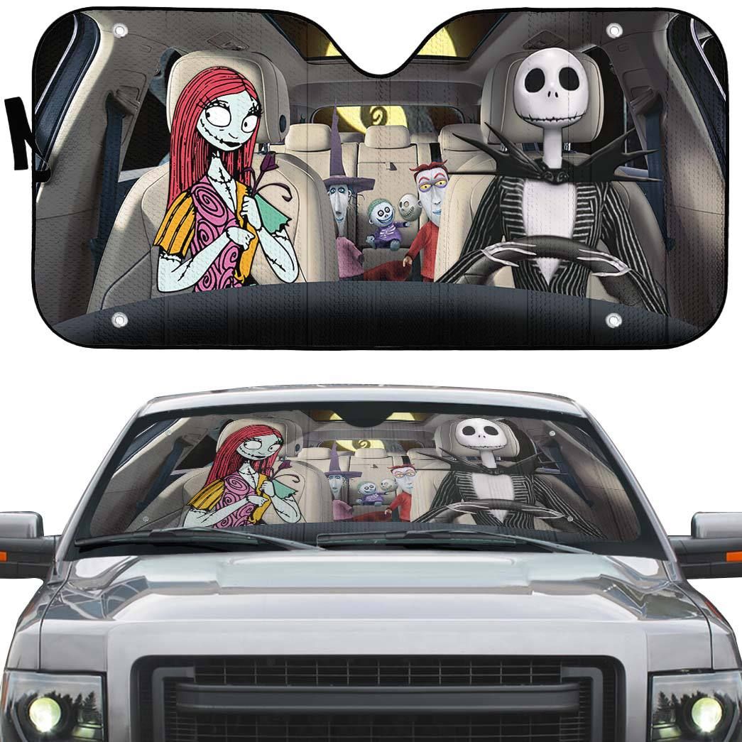 Gearhumans 3D Nightmare Before Christmas Custom Car Auto Sunshade
