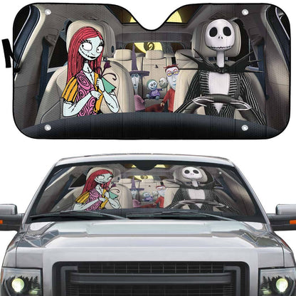 Gearhumans 3D Nightmare Before Christmas Custom Car Auto Sunshade
