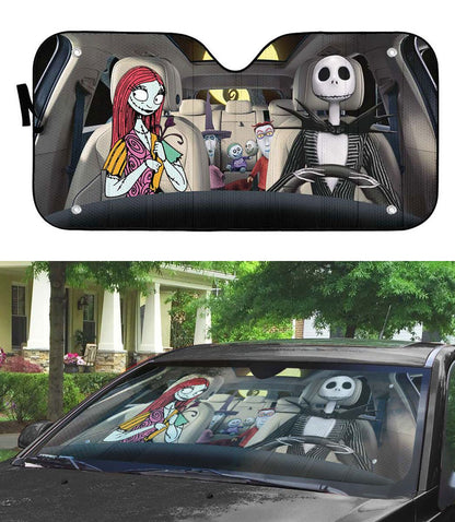 Gearhumans 3D Nightmare Before Christmas Custom Car Auto Sunshade