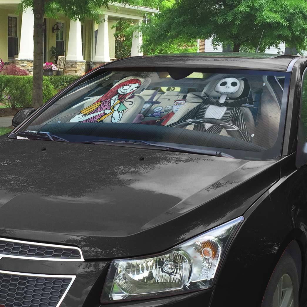 Gearhumans 3D Nightmare Before Christmas Custom Car Auto Sunshade