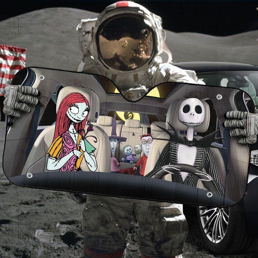 Gearhumans 3D Nightmare Before Christmas Custom Car Auto Sunshade