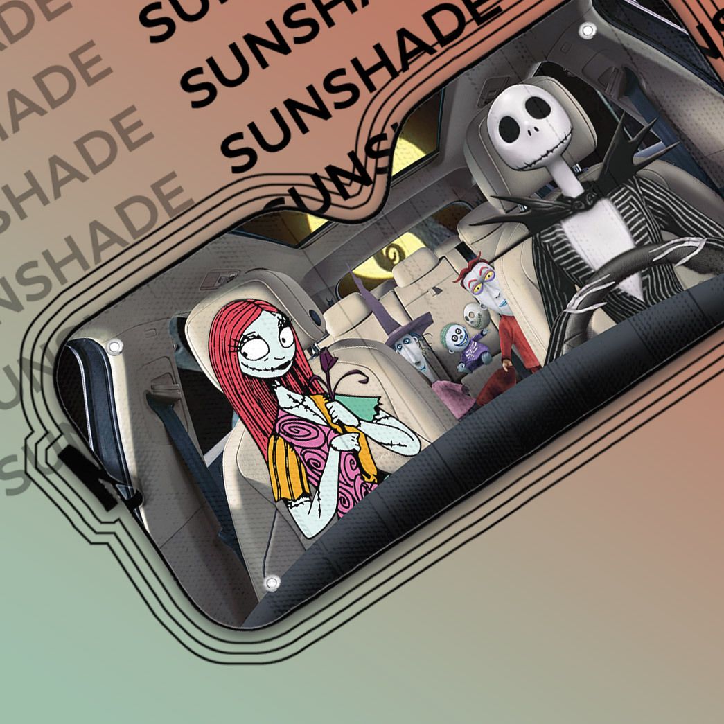Gearhumans 3D Nightmare Before Christmas Custom Car Auto Sunshade