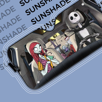 Gearhumans 3D Nightmare Before Christmas Custom Car Auto Sunshade