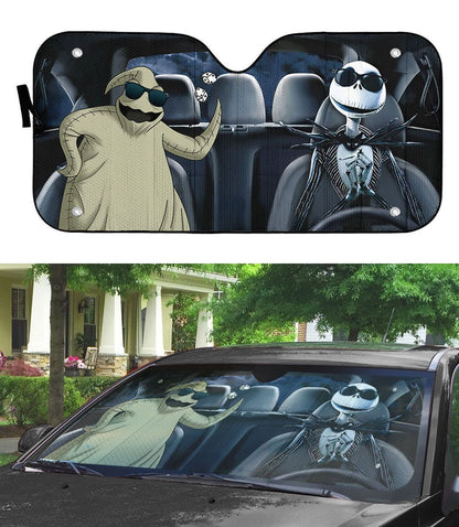Gearhumans 3D Nightmare Before Christmas Jack Oogie Boogie Custom Car Auto Sunshade