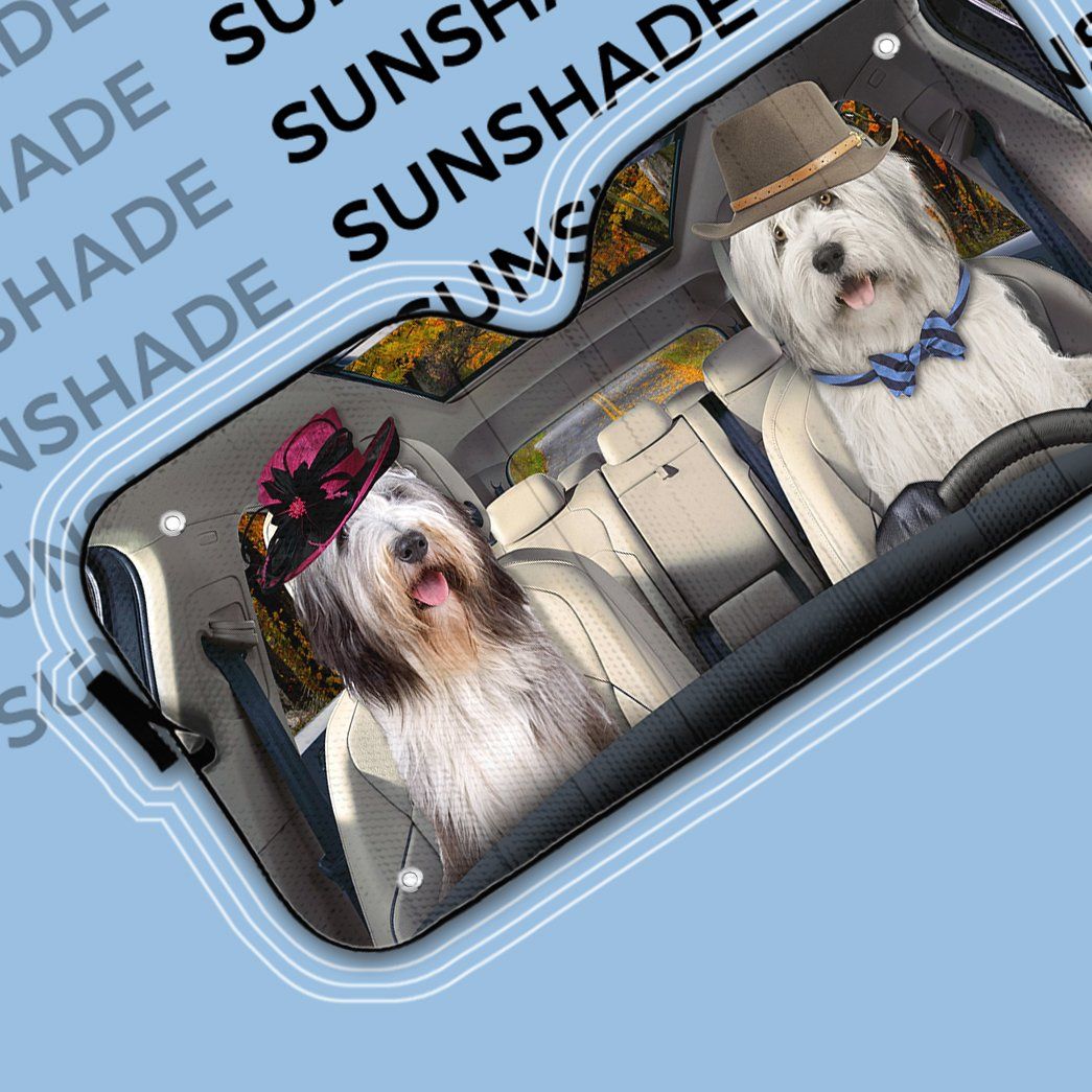 Gearhumans 3D Old English Sheepdog Dog Auto Car Sunshade